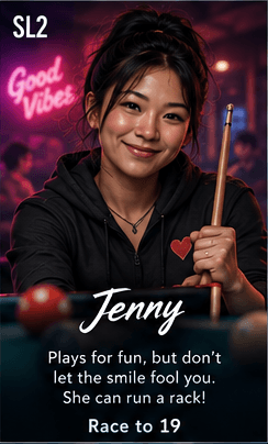 Jenny APA-style 9-Ball Ghost opponent