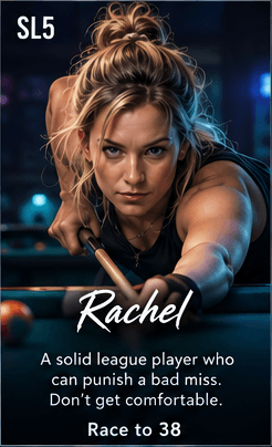 Rachel APA-style 9-Ball Ghost opponent